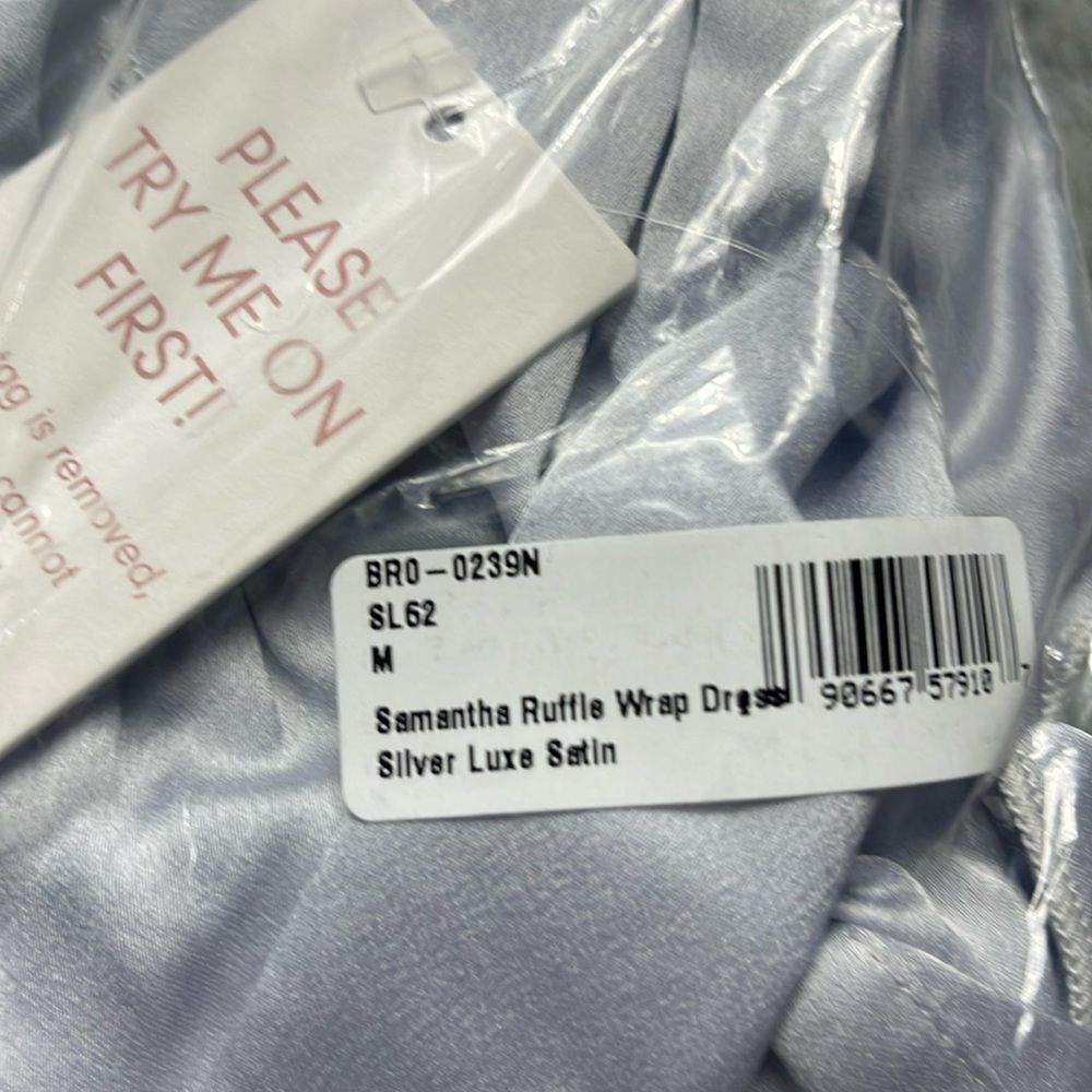 🔥 NWT bridesmaids Show Me Your MuMu Samantha Ruffle Wrap Dress | M 🔥 - Picture 5 of 6